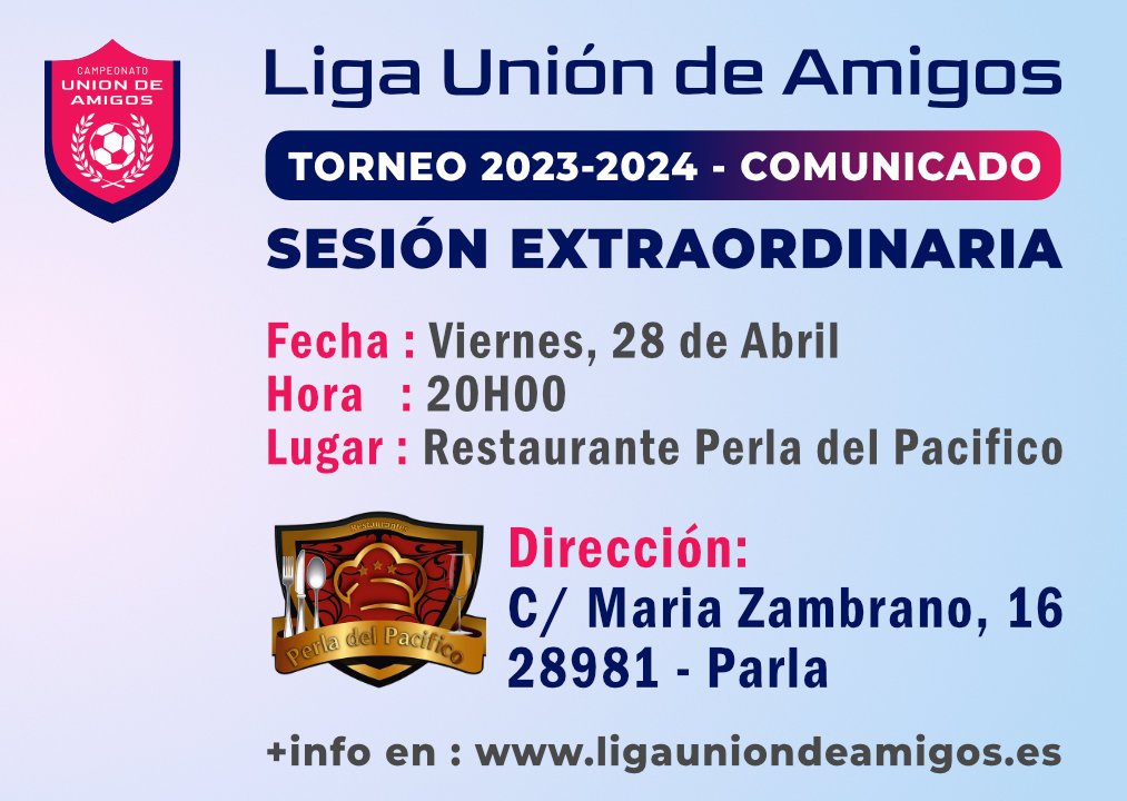 Convocatoria a la sesión por inicio del campeonato