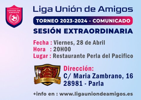 Convocatoria a la sesión por inicio del campeonato